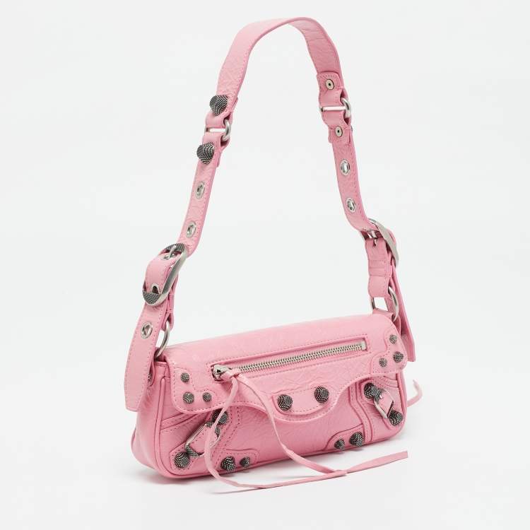 Pre Owned Balenciaga Pink Leather Le Cagole S Sling Bag