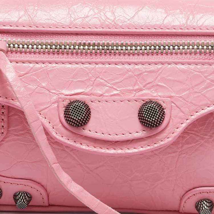 Pre Owned Balenciaga Pink Leather Le Cagole S Sling Bag