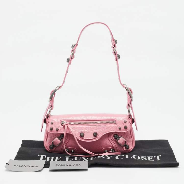Pre Owned Balenciaga Pink Leather Le Cagole S Sling Bag
