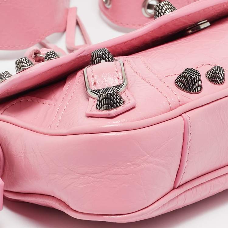 Pre Owned Balenciaga Pink Leather Le Cagole S Sling Bag