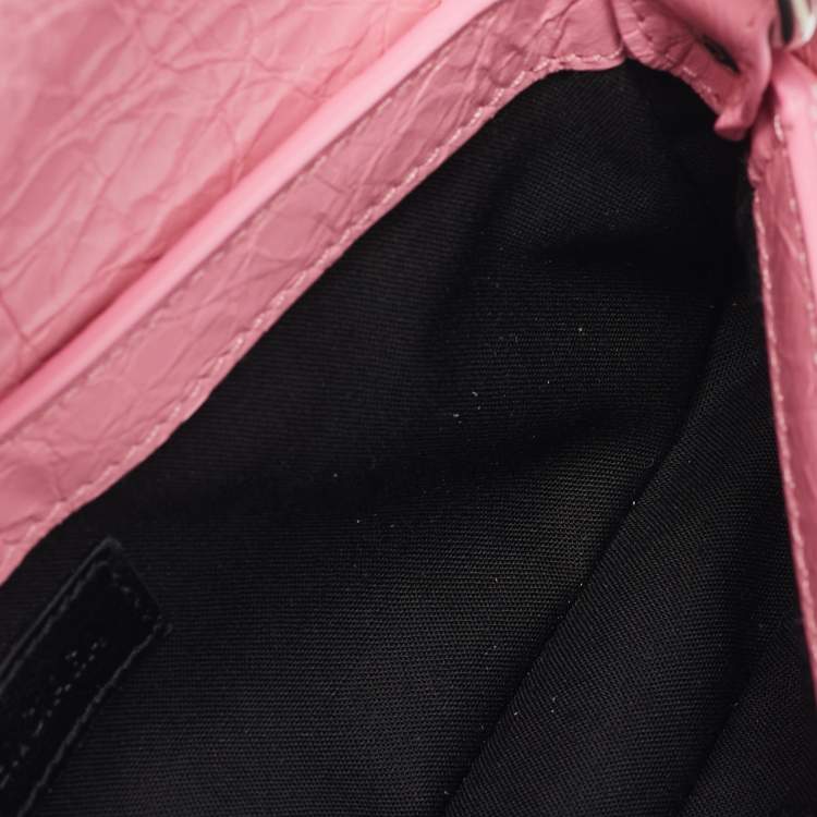Pre Owned Balenciaga Pink Leather Le Cagole S Sling Bag