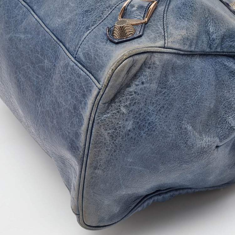 Pre Owned Balenciaga Blue Leather Classic RGH Midday Bag