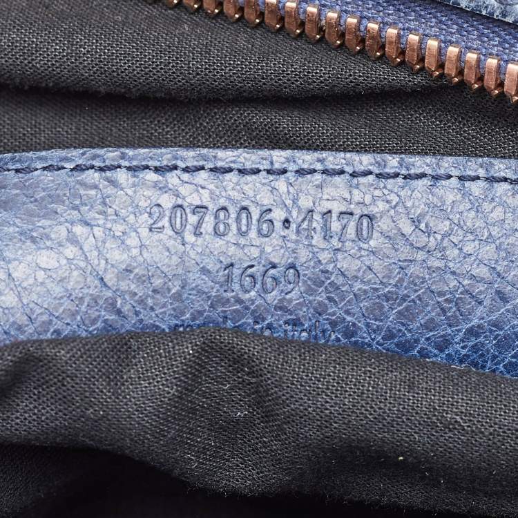 Pre Owned Balenciaga Blue Leather Classic RGH Midday Bag