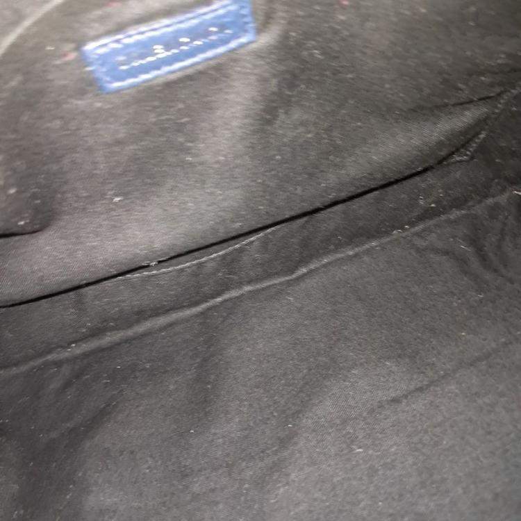 Pre Owned Balenciaga Blue Leather Motor Clutch