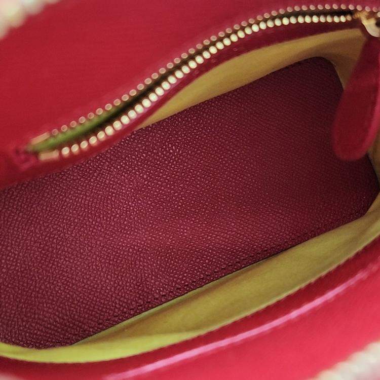Pre Owned Balenciaga Red Leather Bill Top Handle Bag XXS