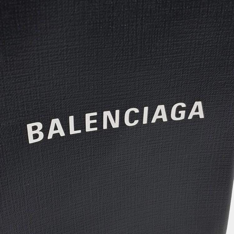 Pre Owned Balenciaga Black Leather shopping phone holder bag