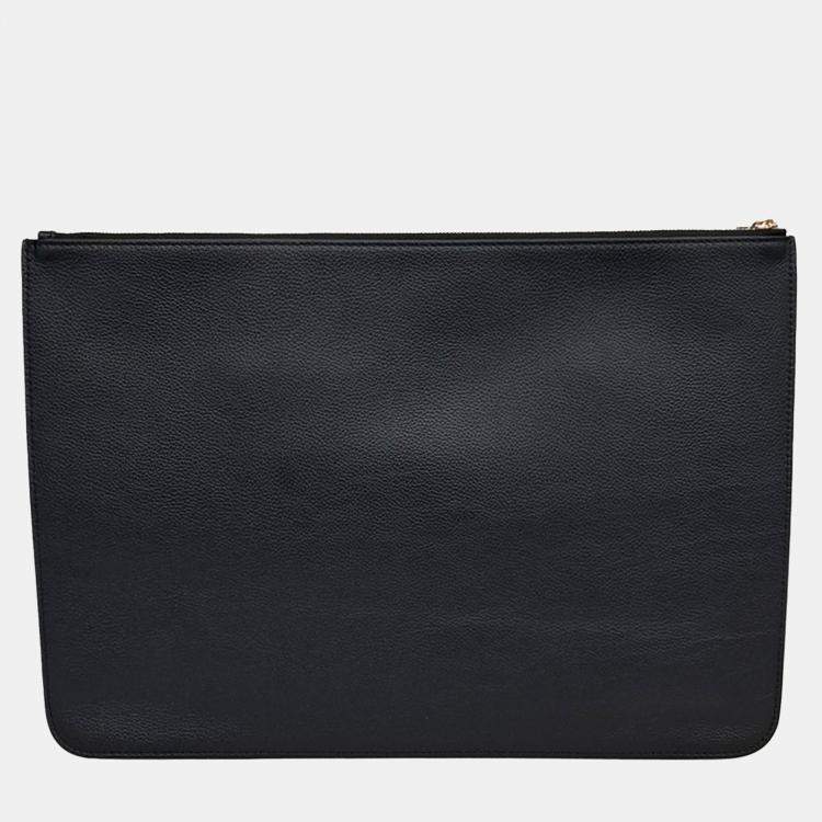 Pre Owned Balenciaga Black Leather clutch