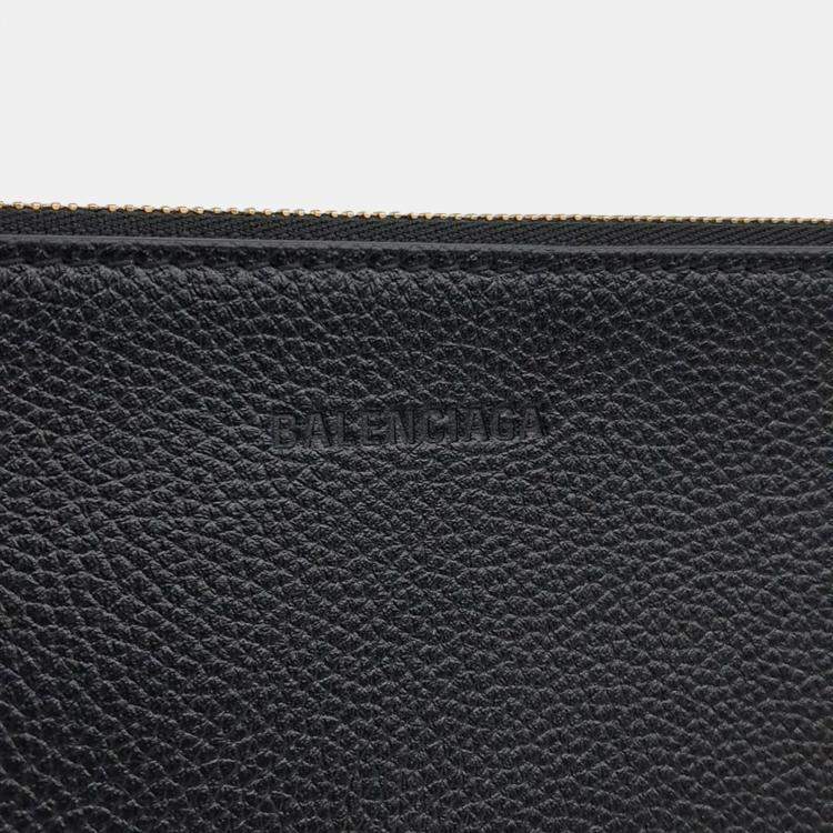 Pre Owned Balenciaga Black Leather clutch