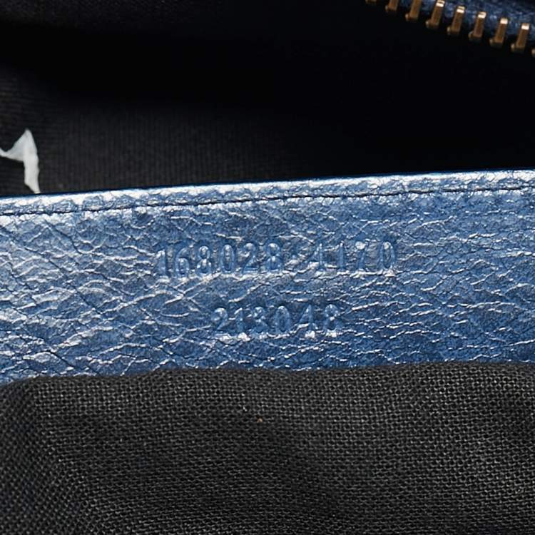 Pre Owned Balenciaga Navy Blue Leather RH Part Time Bag