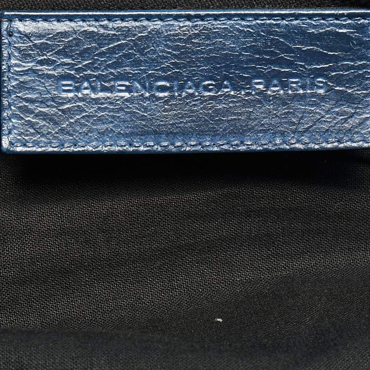 Pre Owned Balenciaga Navy Blue Leather RH Part Time Bag