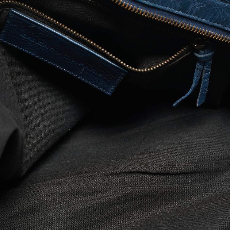 Pre Owned Balenciaga Navy Blue Leather RH Part Time Bag