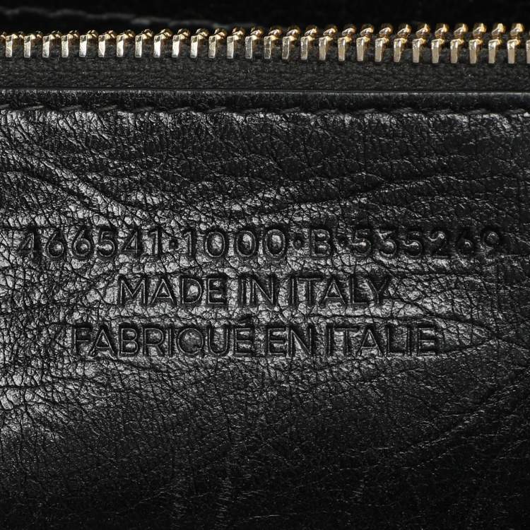 Pre Owned Balenciaga Black Crackle Leather Small Blanket Square Bag