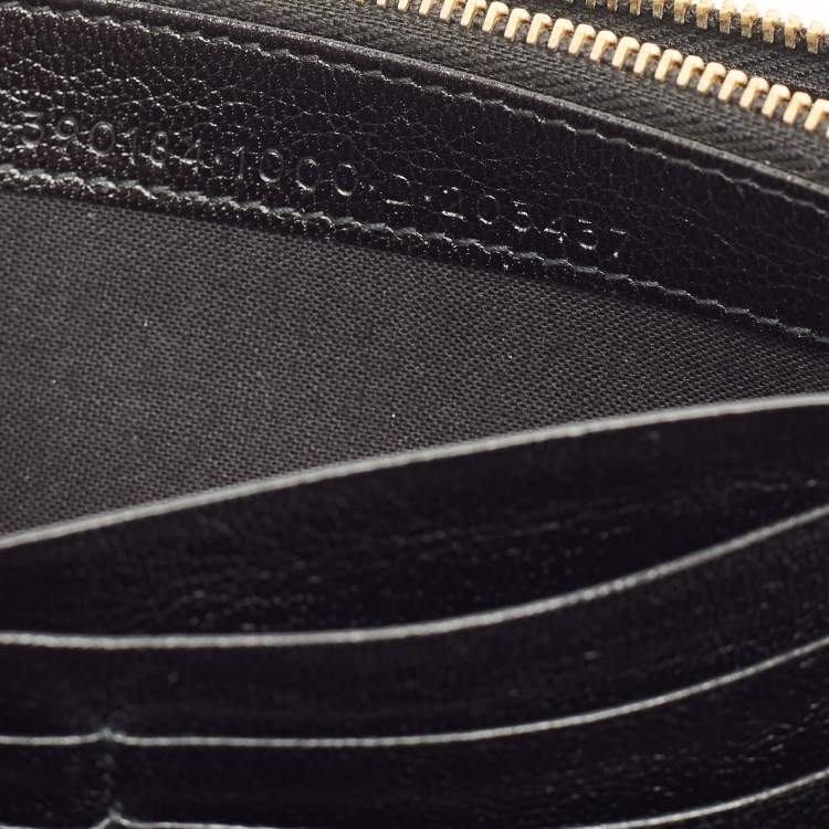 Pre Owned Balenciaga Black Leather Classic Metallic Edge Continental Wallet