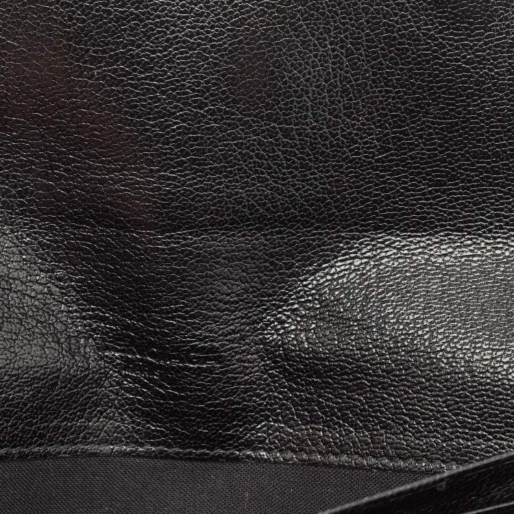 Pre Owned Balenciaga Black Leather Classic Metallic Edge Continental Wallet