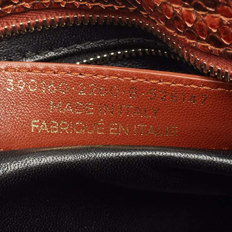 Pre Owned Balenciaga Brown/Black Python and Leather Mini Metallic Edge City Bag