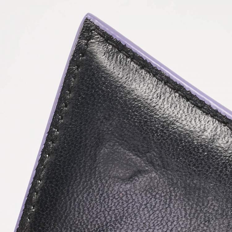 Pre Owned Balenciaga Metallic Lilac Croc Embossed Leather XS Hourglass Top Handle Bag  