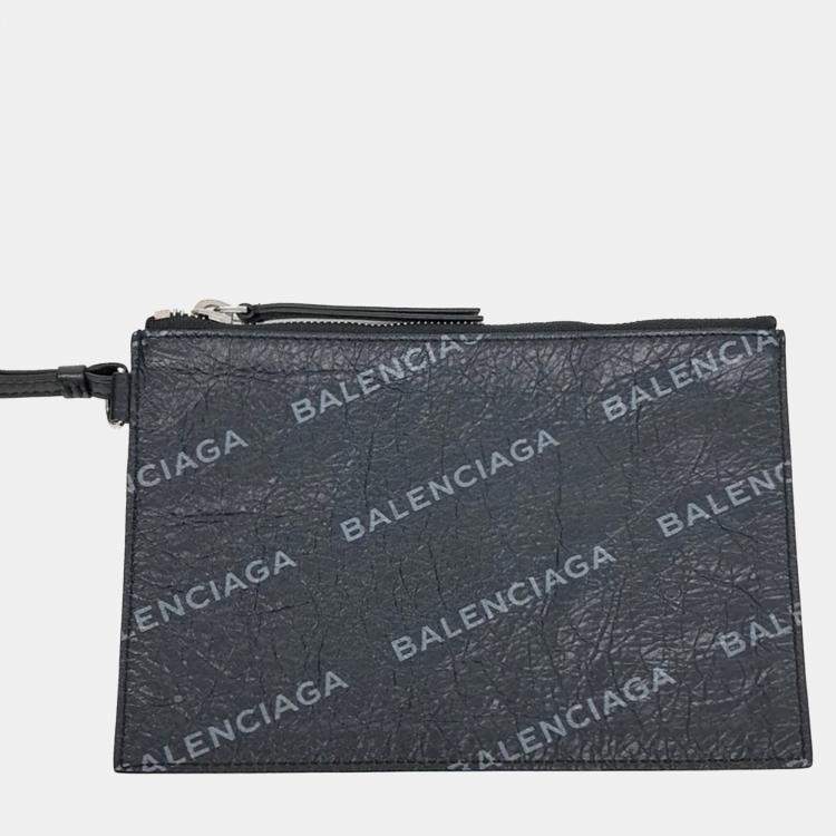 Pre Owned Balenciaga Black Leather Supermarket Shopper Bag