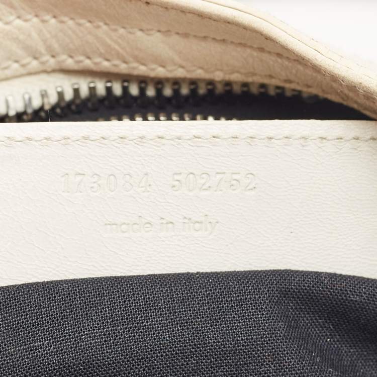 Pre Owned Balenciaga White/Black Suede and Leather GH Motorcycle City Bag