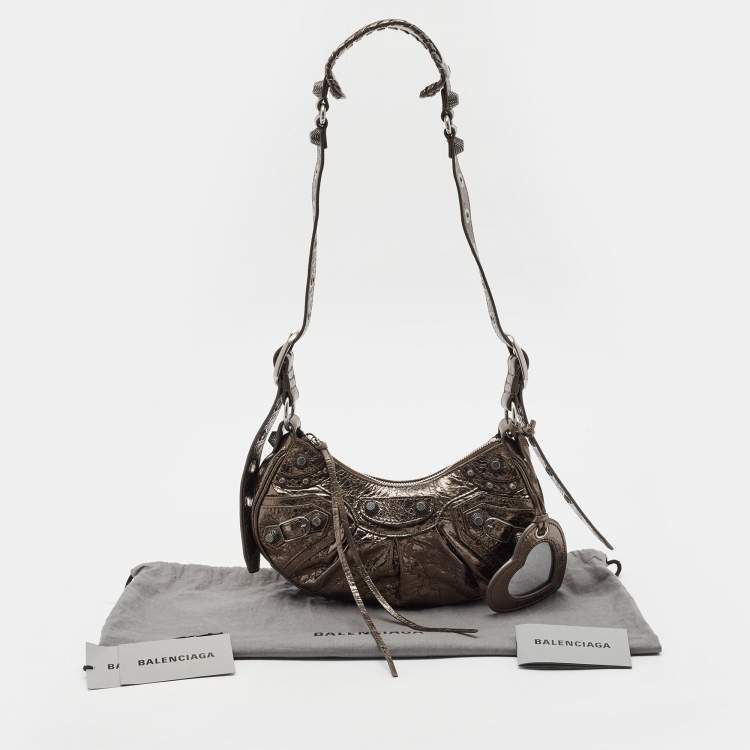 Pre Owned Balenciaga Metallic Leather XS Le Cagole Shoulder Bag