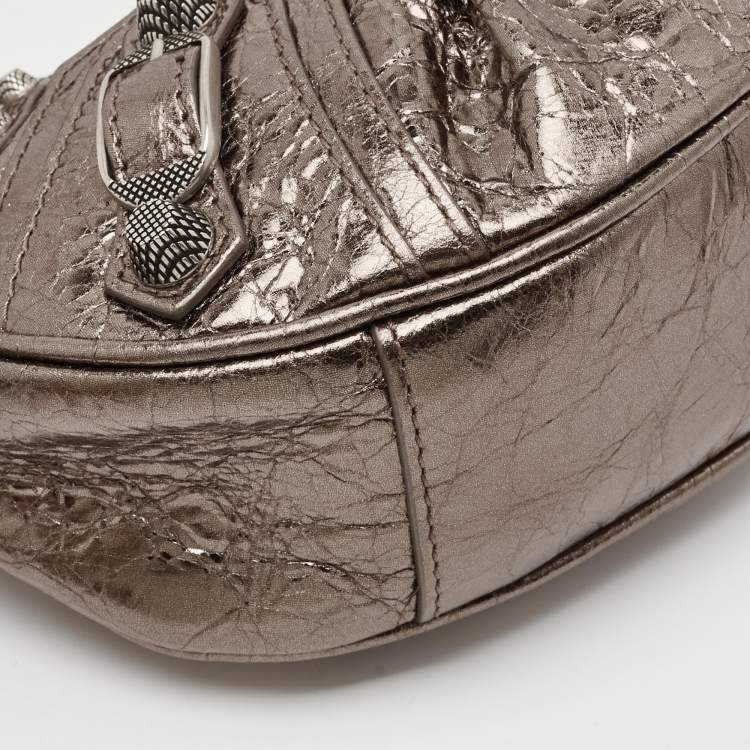 Pre Owned Balenciaga Metallic Leather XS Le Cagole Shoulder Bag