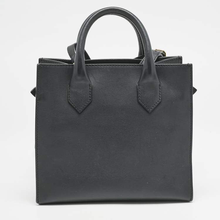 Pre Owned Balenciaga Black Leather Mini Padlock All Afternoon Tote