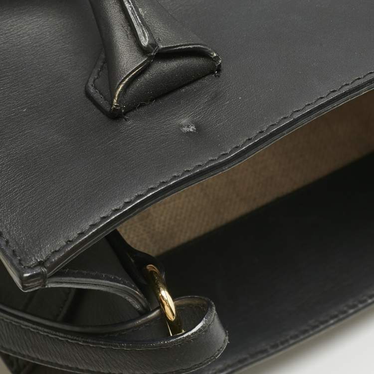 Pre Owned Balenciaga Black Leather Mini Padlock All Afternoon Tote