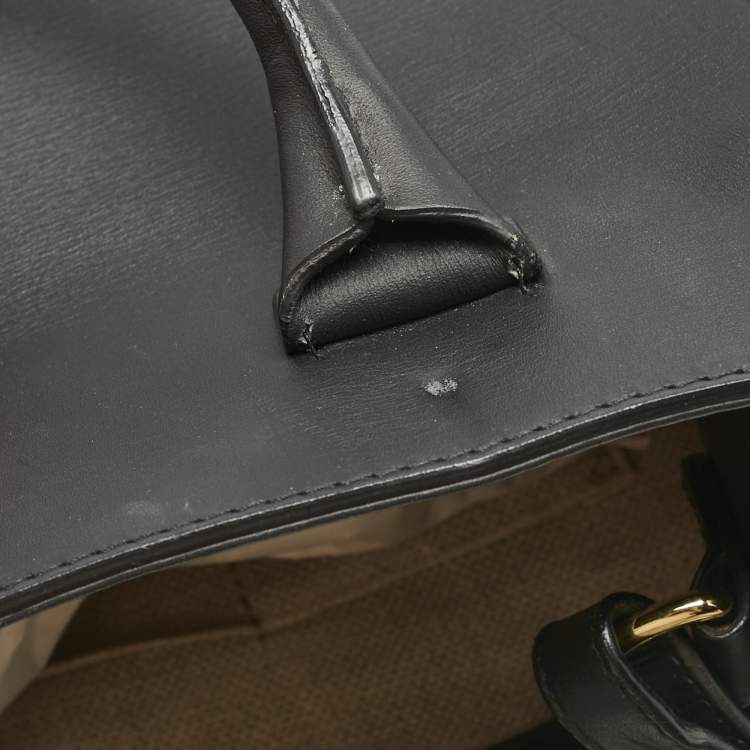 Pre Owned Balenciaga Black Leather Mini Padlock All Afternoon Tote