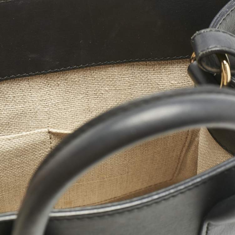 Pre Owned Balenciaga Black Leather Mini Padlock All Afternoon Tote