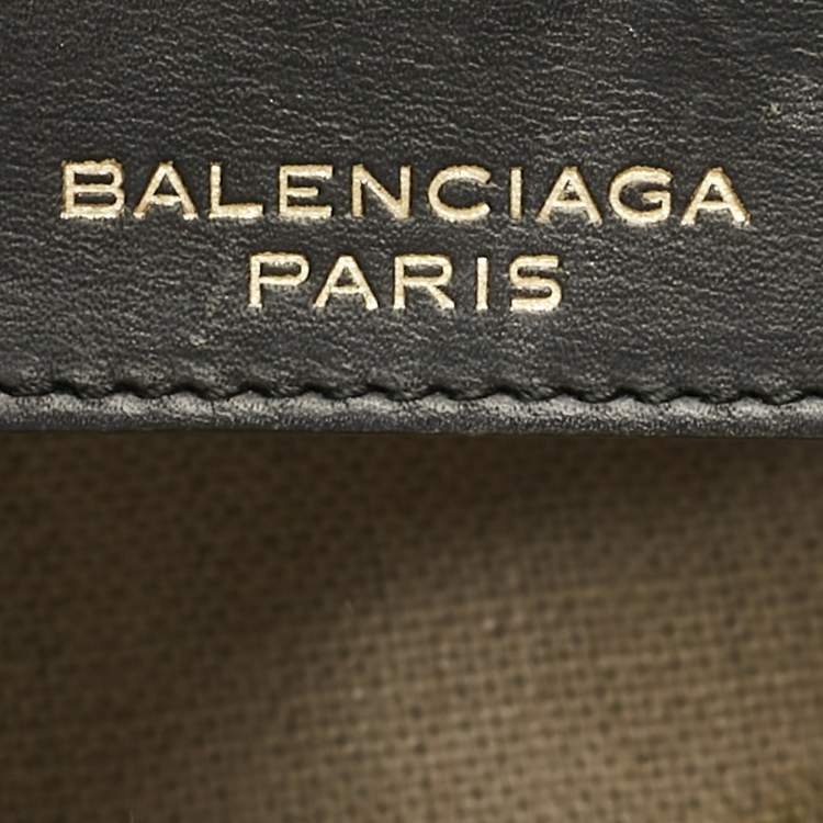 Pre Owned Balenciaga Black Leather Mini Padlock All Afternoon Tote