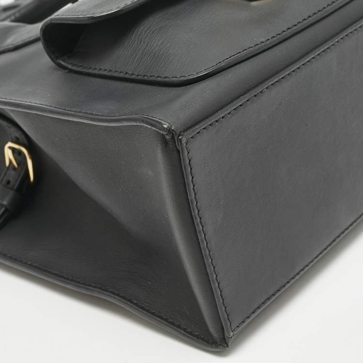Pre Owned Balenciaga Black Leather Mini Padlock All Afternoon Tote