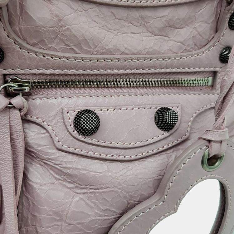 Pre Owned Balenciaga Pink Leather Neo Cargol XS bag