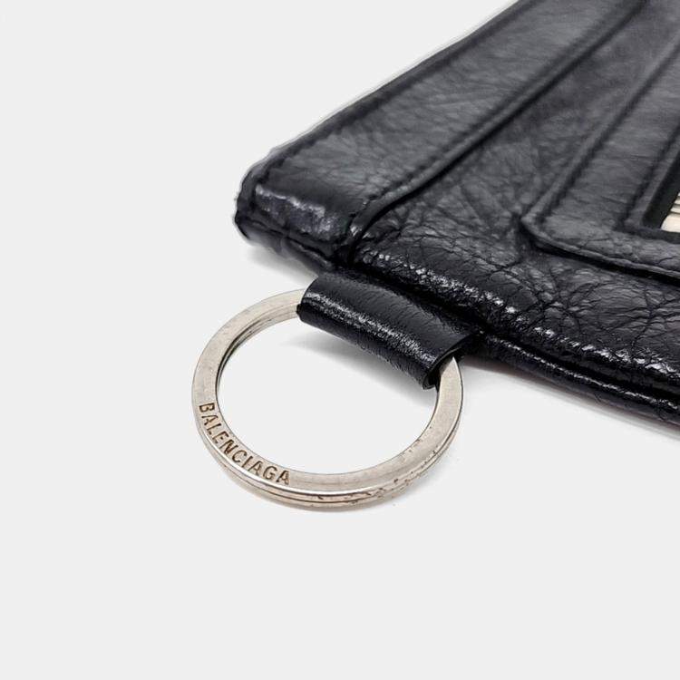 Pre Owned Balenciaga Black Leather Motor Clip Clutch