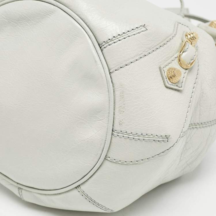 Pre Owned Balenciaga Mint Green Leather GH Mini Pompon Bag