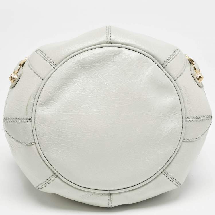 Pre Owned Balenciaga Mint Green Leather GH Mini Pompon Bag