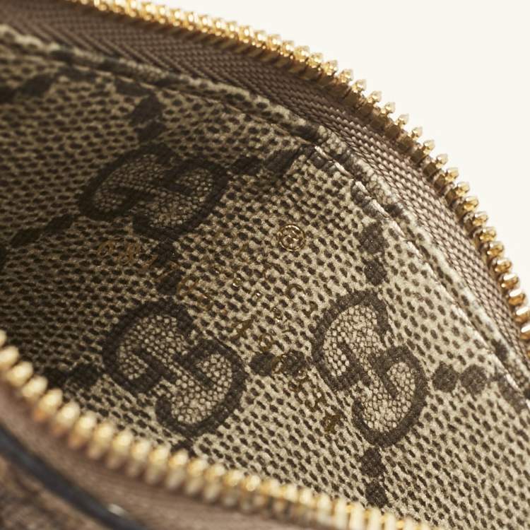 Pre Owned Balenciaga x Gucci Beige GG Supreme Canvas The Hacker Project Card Case with Strap
