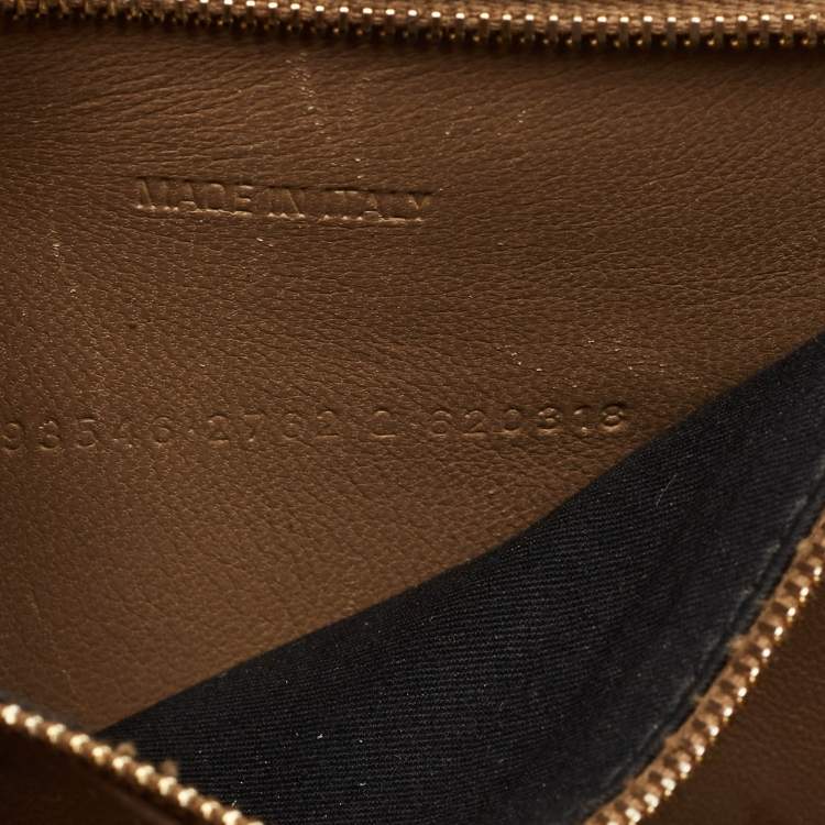 Pre Owned Balenciaga Brown BB Monogram Coated Canvas Small Hourglass Top Handle Bag