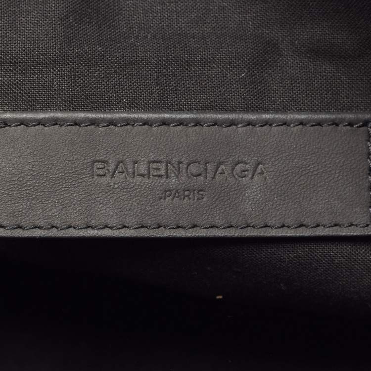 Pre Owned Balenciaga Black/Yellow Mesh Nylon and Leather Clip Clutch