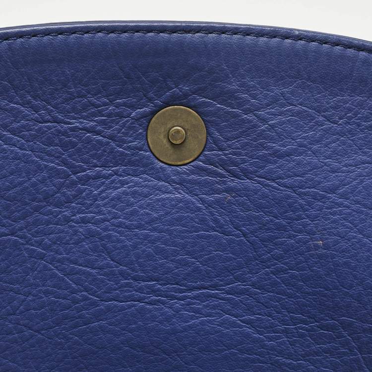 Pre Owned Balenciaga Dark Blue Leather Classic Crossbody Bag