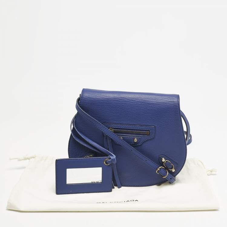Pre Owned Balenciaga Dark Blue Leather Classic Crossbody Bag