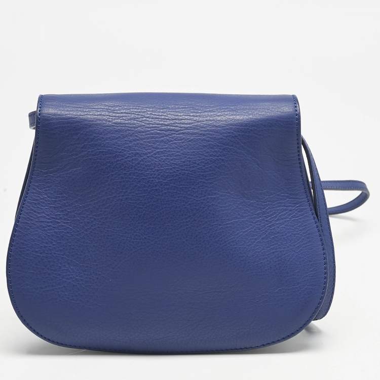 Pre Owned Balenciaga Dark Blue Leather Classic Crossbody Bag