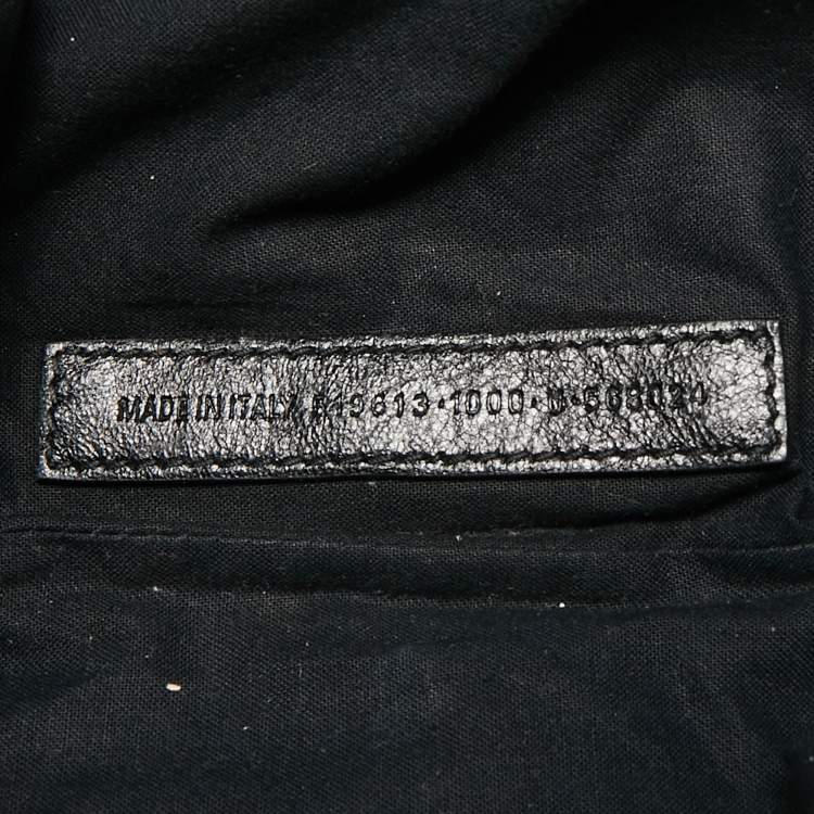 Pre Owned Balenciaga Black Leather Arena Classic Clip M Clutch