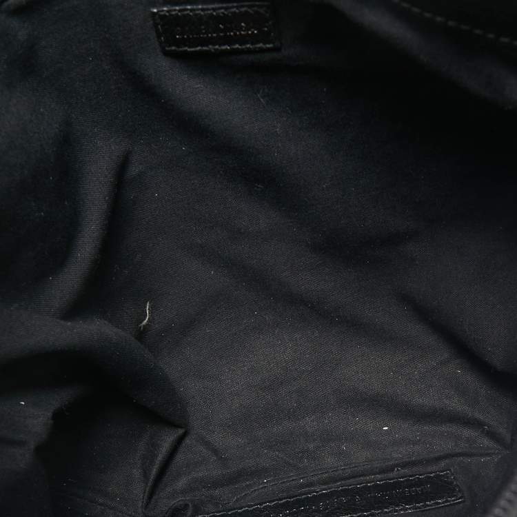 Pre Owned Balenciaga Black Leather Arena Classic Clip M Clutch