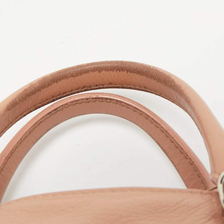 Pre Owned Balenciaga Old Rose Leather Mini Papier A4 Tote
