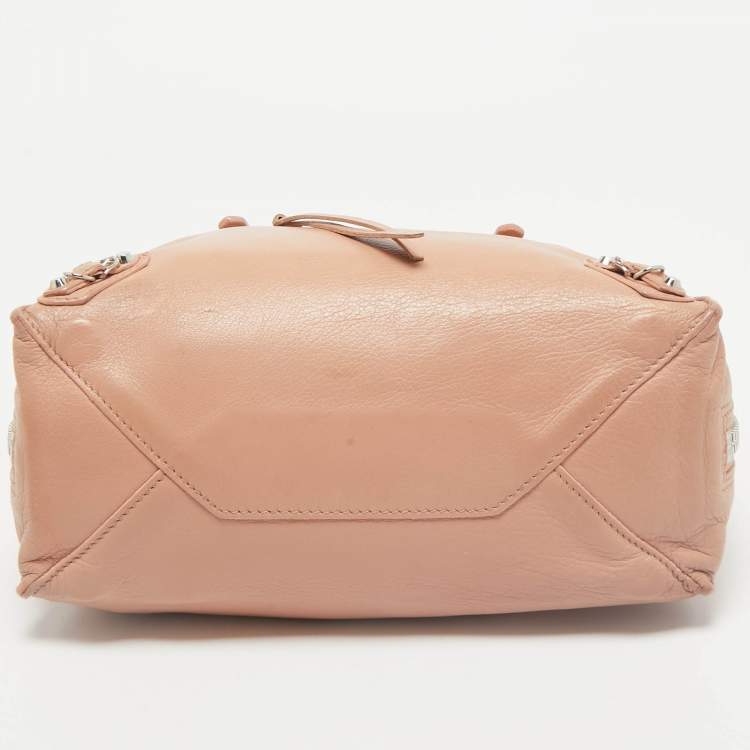 Pre Owned Balenciaga Old Rose Leather Mini Papier A4 Tote