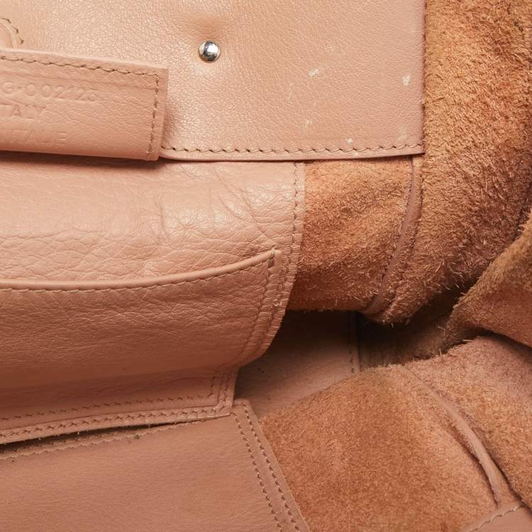 Pre Owned Balenciaga Old Rose Leather Mini Papier A4 Tote