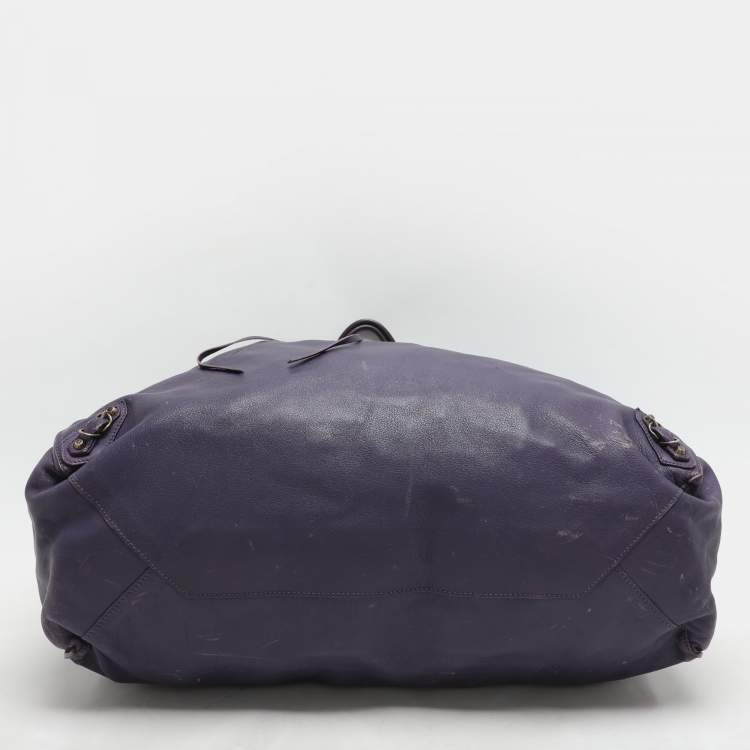 Pre Owned Balenciaga Purple Leather Papier A3 Tote