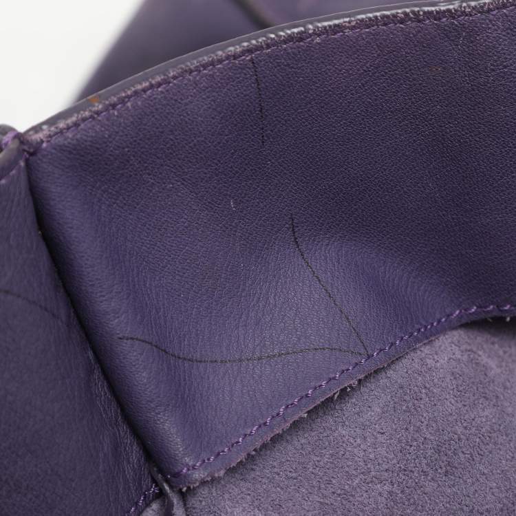 Pre Owned Balenciaga Purple Leather Papier A3 Tote