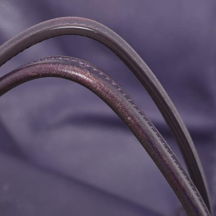 Pre Owned Balenciaga Purple Leather Papier A3 Tote