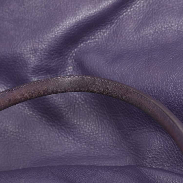 Pre Owned Balenciaga Purple Leather Papier A3 Tote