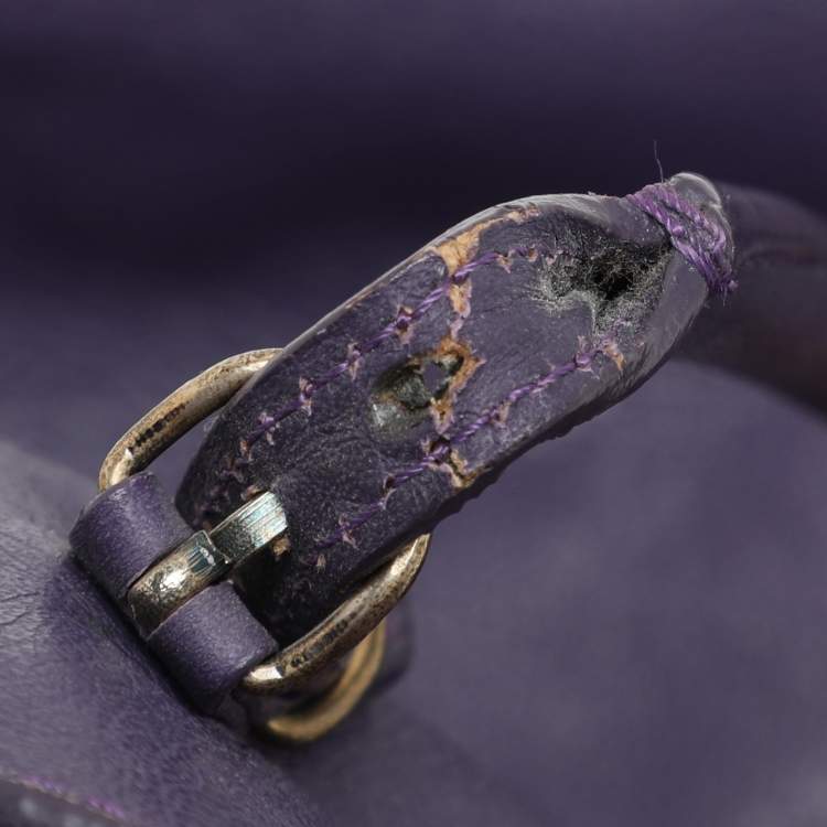 Pre Owned Balenciaga Purple Leather Papier A3 Tote